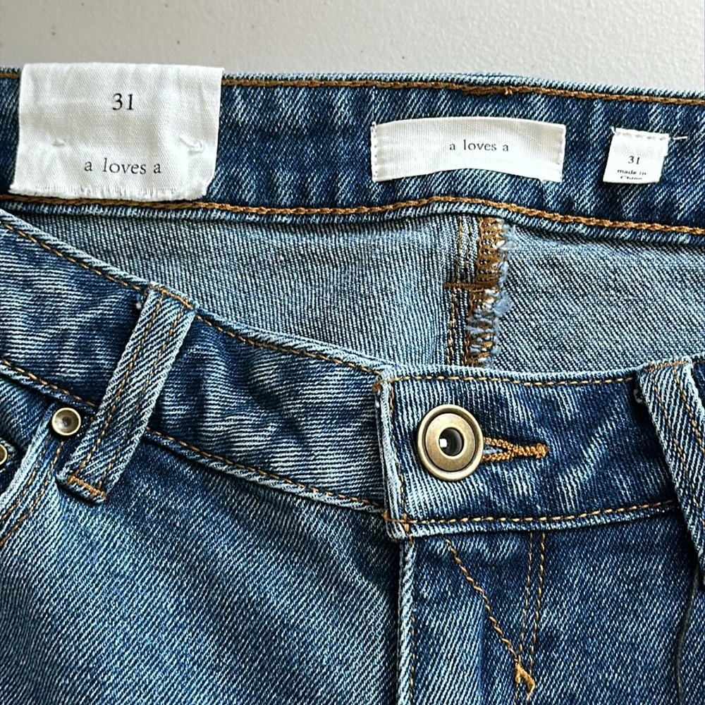 NWT Elegant High Rise Extreme Flare Dark Blue Jeans by A LOVES A Size 31 - Picture 12 of 15